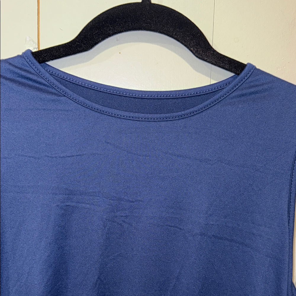 Elegant Navy Blue Sleeveless Dress - Picture 5 of 7